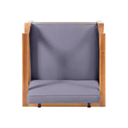 Ensemble modulable Aston 5 pièces en bois d’acacia, style moderne du milieu du siècle, avec fauteuil club, teck/gris foncé – Christopher Knight Home