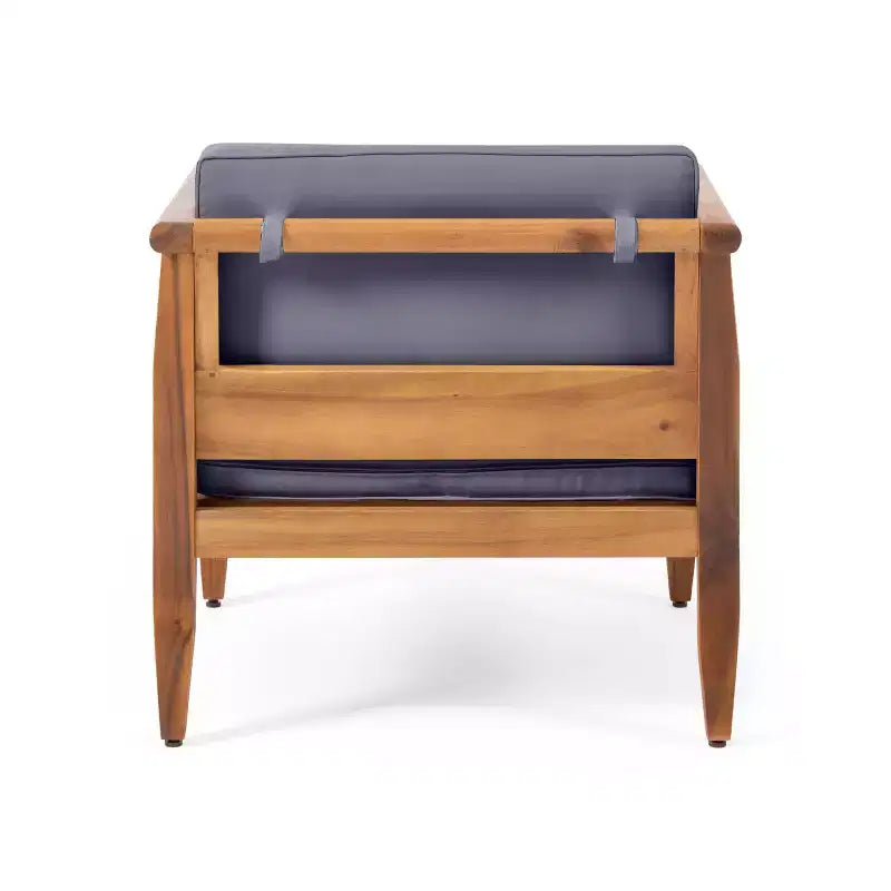 Ensemble modulable Aston 5 pièces en bois d’acacia, style moderne du milieu du siècle, avec fauteuil club, teck/gris foncé – Christopher Knight Home