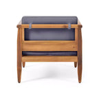 Ensemble modulable Aston 5 pièces en bois d’acacia, style moderne du milieu du siècle, avec fauteuil club, teck/gris foncé – Christopher Knight Home