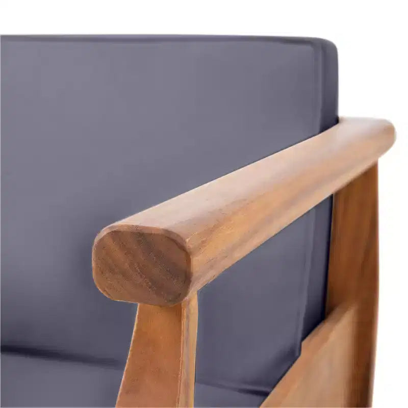 Ensemble modulable Aston 5 pièces en bois d’acacia, style moderne du milieu du siècle, avec fauteuil club, teck/gris foncé – Christopher Knight Home