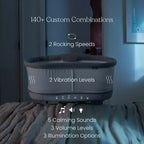 Berceau cododo pivotant connecté intelligent HALO BassiNest 3.0 pour bébé, gris : hauteur réglable, rotation à 360 degrés, vibrations, sons et berceuses