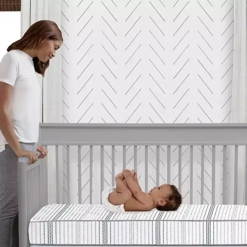 2-Stage Crib and Toddler Mattress with Cooling Cover, Firm, 5.25" Thick, 9.3 lbs