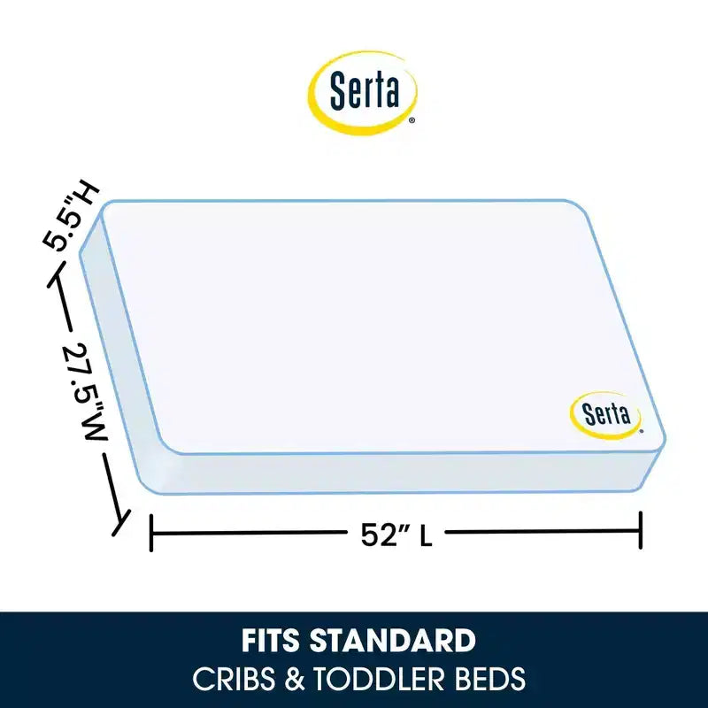 2-Stage Crib and Toddler Mattress with Cooling Cover, Firm, 5.25" Thick, 9.3 lbs