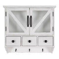21" x 6" x 20" Hutchins Decorative Rustic Wood Wall Cabinet White - Kate & Laurel All Things Decor: Magnetic Glass Doors, Storage