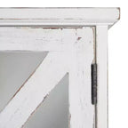 Armoire murale décorative rustique Hutchins de 21" x 6" x 20" en bois blanc - Kate & Laurel All Things Decor : portes en verre magnétiques, rangement
