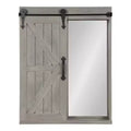 Decorative Wood Wall Storage Cabinet with Vanity Mirror Rustic Gray - Kate & Laurel All Things Decor: 3-Tier Floating Shelf, No Assembly Required