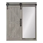 Decorative Wood Wall Storage Cabinet with Vanity Mirror Rustic Gray - Kate & Laurel All Things Decor: 3-Tier Floating Shelf, No Assembly Required