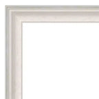 23" x 29" Non-Beveled Trio White Wash Silver Bathroom Wall Mirror - Amanti Art: Modern Rectangle, Includes Mount Hardware