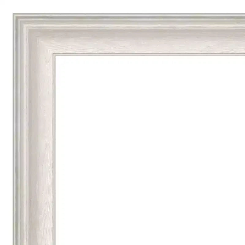 23" x 29" Non-Beveled Trio White Wash Silver Bathroom Wall Mirror - Amanti Art: Modern Rectangle, Includes Mount Hardware