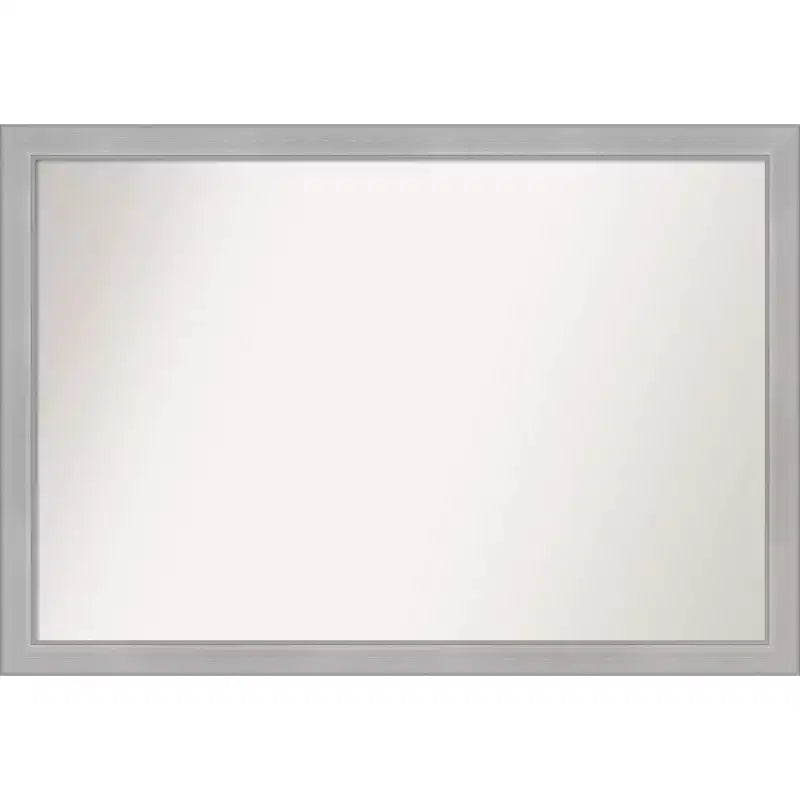 Amanti Art 39" x 27" Non-Beveled Vista Brushed Nickel Narrow Bathroom Wall Mirror: Modern Rectangle, Wall Mount, Includes Hardware