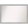 Amanti Art 39" x 27" Non-Beveled Vista Brushed Nickel Narrow Bathroom Wall Mirror: Modern Rectangle, Wall Mount, Includes Hardware