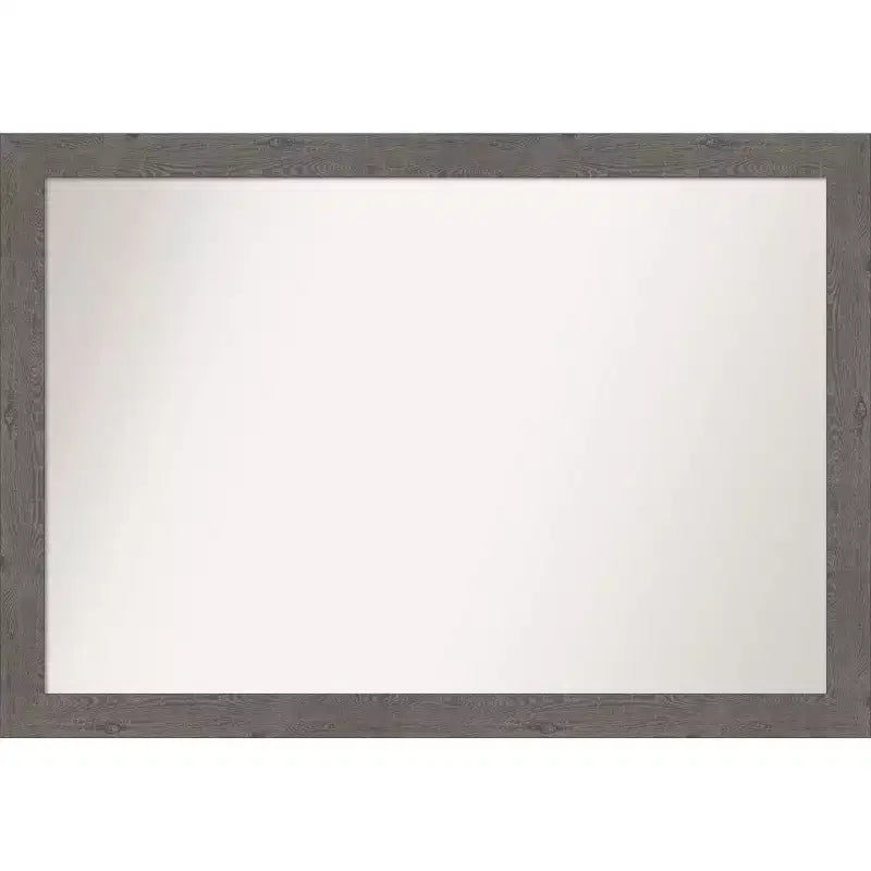 40" x 28" Rustic Plank Narrow Wall Mirror for Bathroom Vanity - Amanti Art: Includes Mounting Hardware