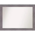 44" x 33" Non-Beveled Pinstripe Plank Gray Wall Mirror - Amanti Art
