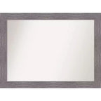 44" x 33" Non-Beveled Pinstripe Plank Gray Wall Mirror - Amanti Art