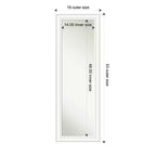 19" x 53" Non-Beveled Craftsman White Wood on The Door Mirror - Amanti Art