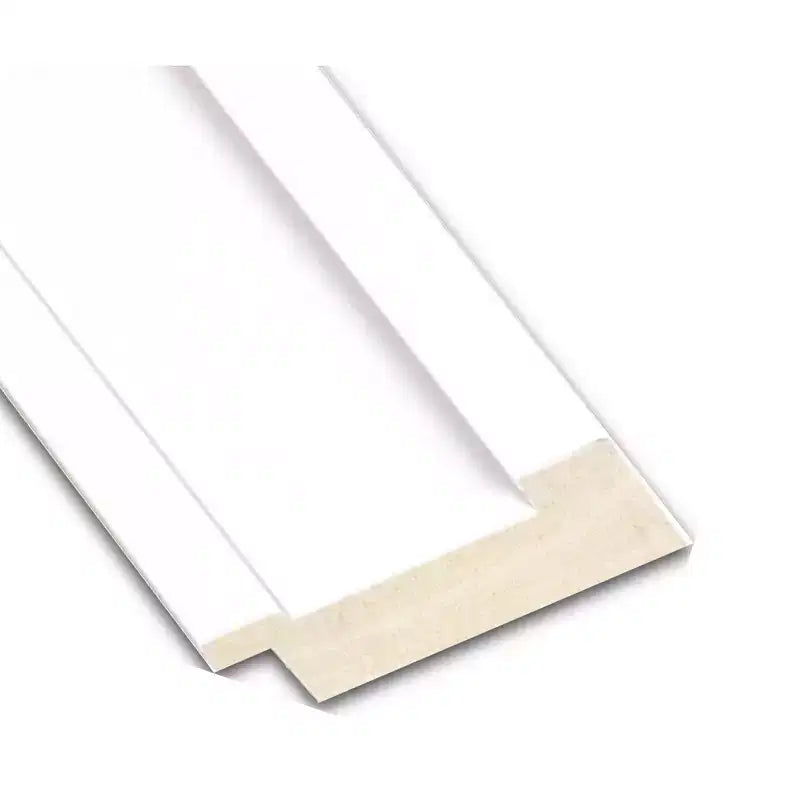 19" x 53" Non-Beveled Craftsman White Wood on The Door Mirror - Amanti Art