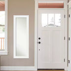 19" x 53" Non-Beveled Craftsman White Wood on The Door Mirror - Amanti Art