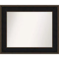 36" x 30" Non-Beveled Mezzanine Wood Bathroom Wall Mirror Espresso Brown - Amanti Art: Modern Rectangular, Wall Mounted, Wood Frame
