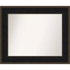 36" x 30" Non-Beveled Mezzanine Wood Bathroom Wall Mirror Espresso Brown - Amanti Art: Modern Rectangular, Wall Mounted, Wood Frame