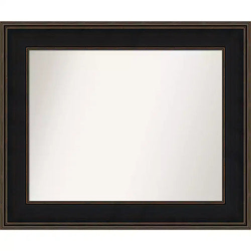 36" x 30" Non-Beveled Mezzanine Wood Bathroom Wall Mirror Espresso Brown - Amanti Art: Modern Rectangular, Wall Mounted, Wood Frame