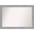 Amanti Art 40"x28" Non-Beveled Vista Brushed Nickel Bathroom Wall Mirror: Modern Rectangle, Wall Mount, Includes Hardware
