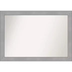 Amanti Art 40"x28" Non-Beveled Vista Brushed Nickel Bathroom Wall Mirror: Modern Rectangle, Wall Mount, Includes Hardware