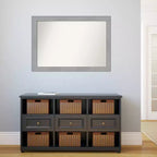 Amanti Art 101,6 cm x 71,12 cm-es, fazetta nélküli Vista szálcsiszolt nikkel fürdőszobai falitükör: modern téglalap alakú, falra szerelhető, rögzítőelemekkel