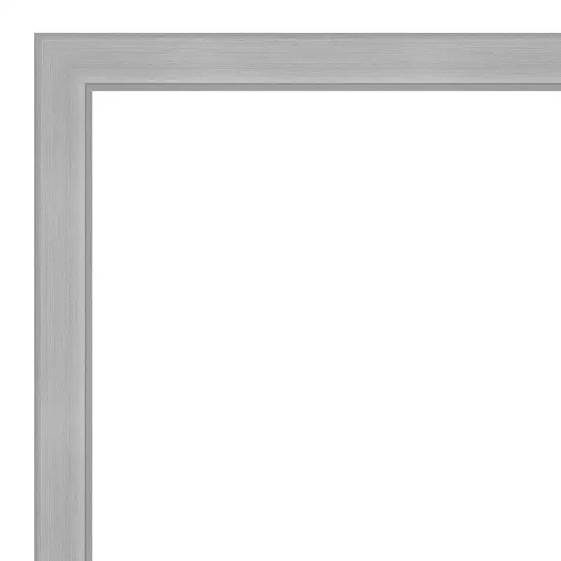 21" x 27" Non-Beveled Vista Brushed Nickel Narrow Wall Mirror - Amanti Art: Modern Rectangle, Includes Mounting Hardware