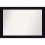 40" x 28" Non-Beveled Shiplap Navy Wood Bathroom Wall Mirror - Amanti Art: Rectangle, Includes Mounting Hardware