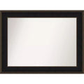46" x 35" Non-Beveled Mezzanine Wood Bathroom Wall Mirror Espresso Brown - Amanti Art: Includes Mounting Hardware