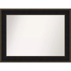 46" x 35" Non-Beveled Mezzanine Wood Bathroom Wall Mirror Espresso Brown - Amanti Art: Includes Mounting Hardware