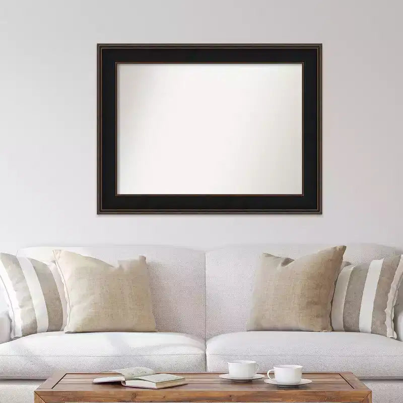 46" x 35" nem fazettázott Mezzanine fa fürdőszobai fali tükör eszpresszóbarnában – Amanti Art: a felszereléshez szükséges kellékekkel