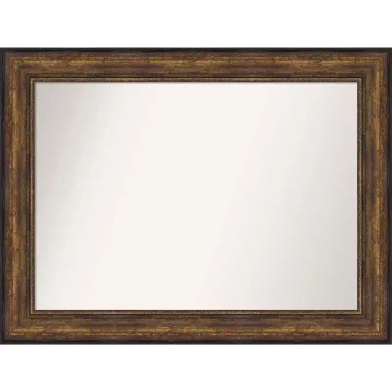 46" x 35" Non-Beveled Ballroom Bronze Wall Mirror - Amanti Art: Modern Rectangular, Polystyrene Frame, Includes Mounting Hardware