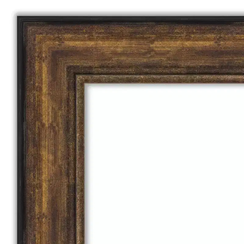 46" x 35" bronzefarbener Wandspiegel „Ballroom“ ohne Facettenschliff – Amanti Art: modernes Rechteck, Polystyrolrahmen, inklusive Befestigungsmaterial
