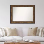 46" x 35" bronzefarbener Wandspiegel „Ballroom“ ohne Facettenschliff – Amanti Art: modernes Rechteck, Polystyrolrahmen, inklusive Befestigungsmaterial