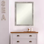 21" x 27" Non-Beveled Dove Gray Wash Square Wall Mirror - Amanti Art