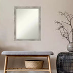 21" x 27" Non-Beveled Dove Gray Wash Square Wall Mirror - Amanti Art