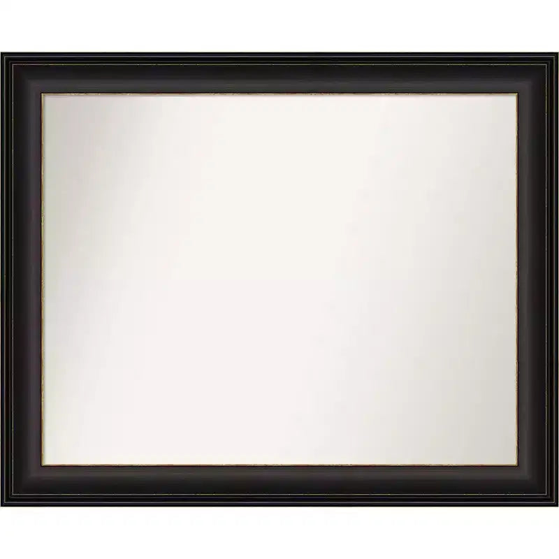 33" x 27" Non-Beveled Trio Oil Rubbed Bronze Bathroom Wall Mirror - Amanti Art: Includes Mounting Hardware, Rectangle Shape