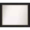 33" x 27" Non-Beveled Trio Oil Rubbed Bronze Bathroom Wall Mirror - Amanti Art: Includes Mounting Hardware, Rectangle Shape