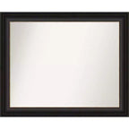 33" x 27" Non-Beveled Trio Oil Rubbed Bronze Bathroom Wall Mirror - Amanti Art: Includes Mounting Hardware, Rectangle Shape