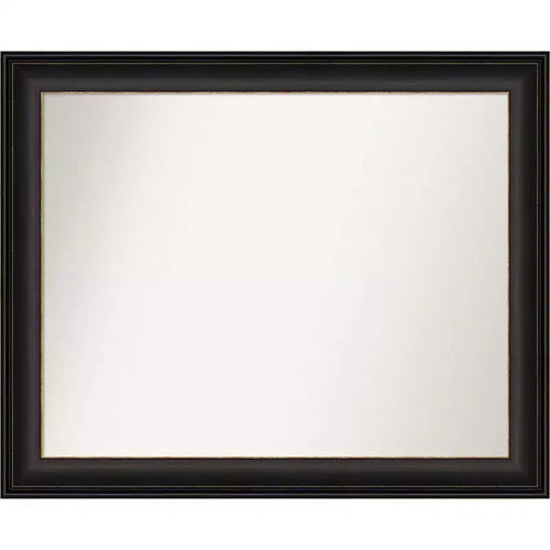 33" x 27" Non-Beveled Trio Oil Rubbed Bronze Bathroom Wall Mirror - Amanti Art: Includes Mounting Hardware, Rectangle Shape