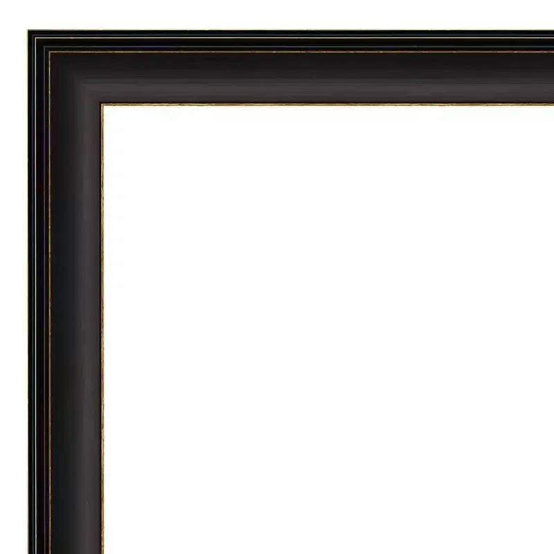 83,82 cm x 68,58 cm-es, fazetta nélküli Trio olajdörzsölt bronz fürdőszobai falitükör – Amanti Art: rögzítőelemekkel, téglalap alakú