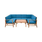 GDFStudio Abena 8-zits U-vormige loungeset voor buiten van acaciahout, inclusief kussens