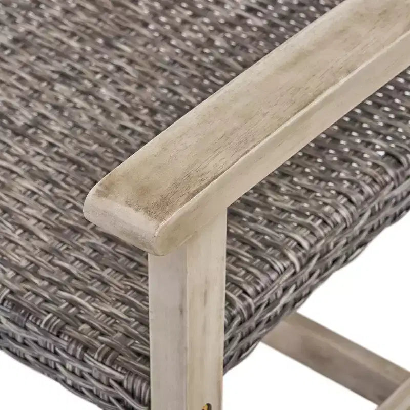Juego de conversación de exterior para 4 personas Christopher Knight Home Augusta, de madera de acacia y mimbre, con fogón