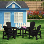 WestinTrends Malibu 5-delige HDPE-buiteneetset voor kinderen met vierkante tuintafel en stoelen