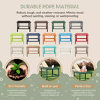 WestinTrends Malibu 5-delige HDPE-buiteneetset voor kinderen met vierkante tuintafel en stoelen