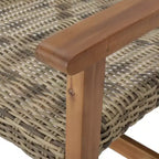 Christopher Knight Home Augusta 5-delige set voor buiten met clubfauteuil en vuurtafel van acaciahout en wicker
