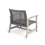 Ensemble de conversation d'extérieur GDFStudio Savannah pour 4 personnes, en bois d'acacia et résine tressée, avec brasero de 50,000BTU