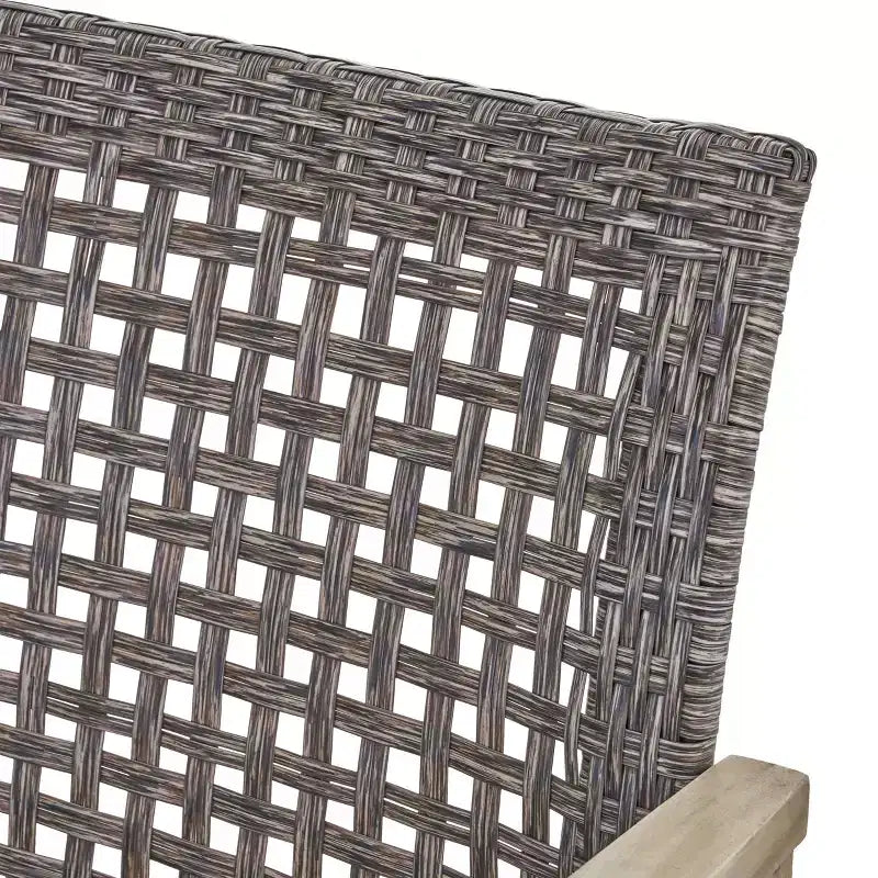 Ensemble de conversation d'extérieur GDFStudio Savannah pour 4 personnes, en bois d'acacia et résine tressée, avec brasero de 50,000BTU