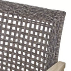 Ensemble de conversation d'extérieur GDFStudio Savannah pour 4 personnes, en bois d'acacia et résine tressée, avec brasero de 50,000BTU